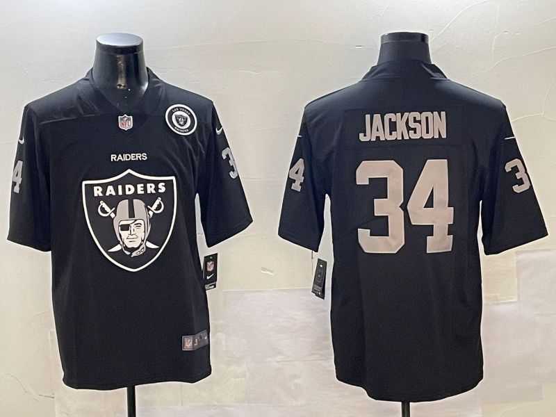 Men Oakland Raiders #34 Jackson Black 2024 Nike Limited NFL Jersey style 01151